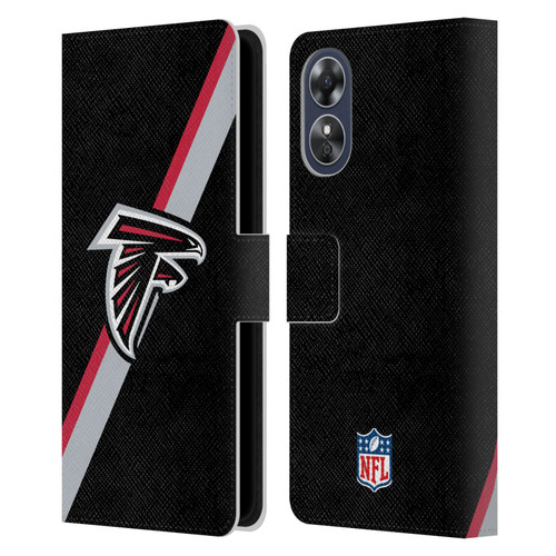 NFL Atlanta Falcons Logo Stripes Leather Book Wallet Case Cover For OPPO A17