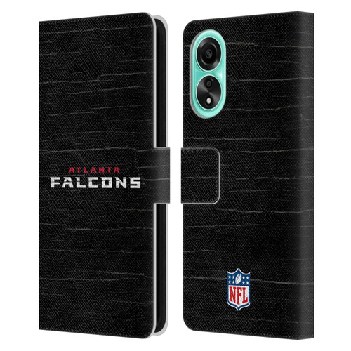 NFL Atlanta Falcons Logo Distressed Look Leather Book Wallet Case Cover For OPPO A78 4G