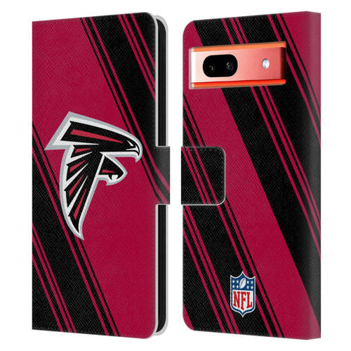 NFL Atlanta Falcons Artwork Stripes Leather Book Wallet Case Cover For Google Pixel 7a