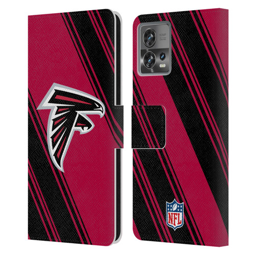 NFL Atlanta Falcons Artwork Stripes Leather Book Wallet Case Cover For Motorola Moto Edge 30 Fusion