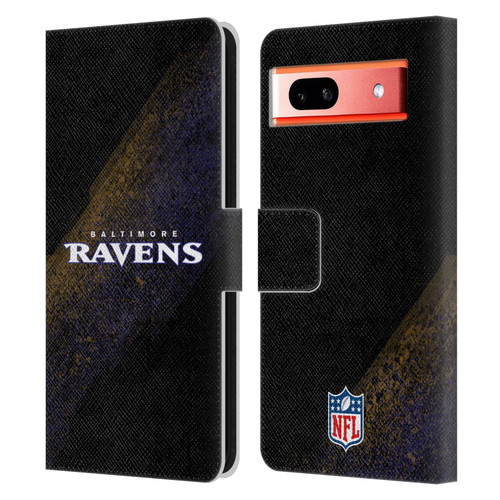 NFL Baltimore Ravens Logo Blur Leather Book Wallet Case Cover For Google Pixel 7a