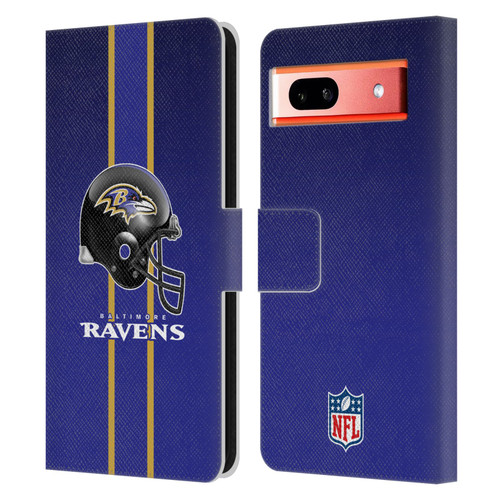 NFL Baltimore Ravens Logo Helmet Leather Book Wallet Case Cover For Google Pixel 7a