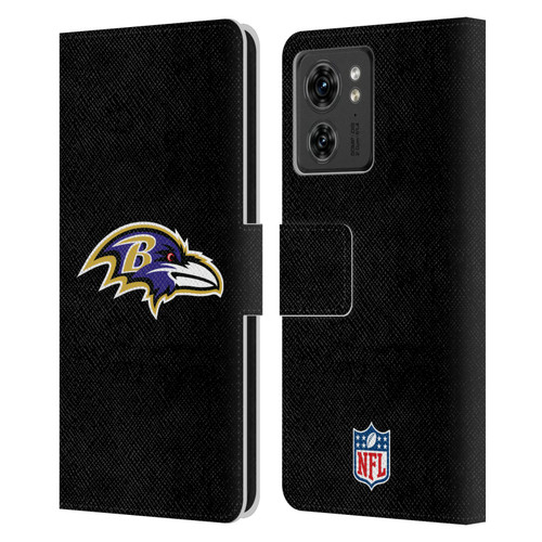 NFL Baltimore Ravens Logo Plain Leather Book Wallet Case Cover For Motorola Moto Edge 40