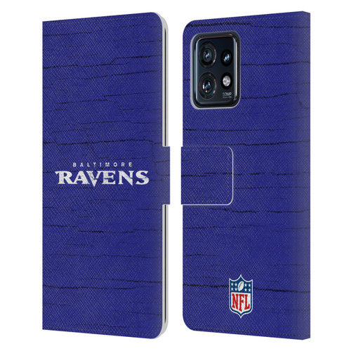 NFL Baltimore Ravens Logo Distressed Look Leather Book Wallet Case Cover For Motorola Moto Edge 40 Pro