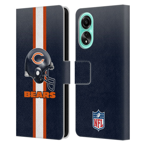 NFL Chicago Bears Logo Helmet Leather Book Wallet Case Cover For OPPO A78 4G