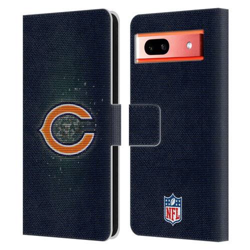 NFL Chicago Bears Artwork LED Leather Book Wallet Case Cover For Google Pixel 7a