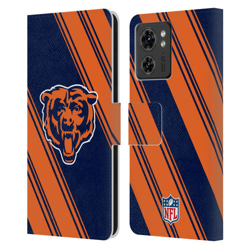 NFL Chicago Bears Artwork Stripes Leather Book Wallet Case Cover For Motorola Moto Edge 40