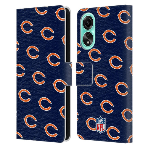 NFL Chicago Bears Artwork Patterns Leather Book Wallet Case Cover For OPPO A78 4G