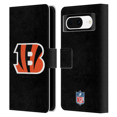 NFL Cincinnati Bengals Logo Plain Leather Book Wallet Case Cover For Google Pixel 8