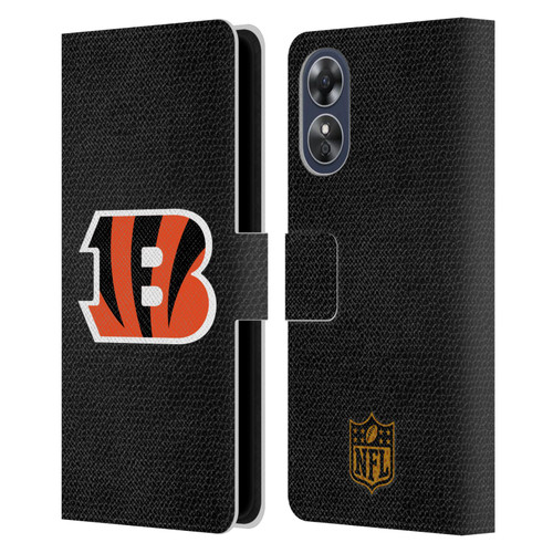 NFL Cincinnati Bengals Logo Football Leather Book Wallet Case Cover For OPPO A17
