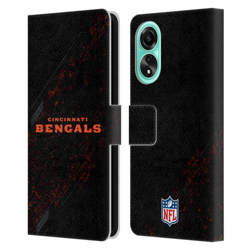 NFL Cincinnati Bengals Logo Blur Leather Book Wallet Case Cover For OPPO A78 4G