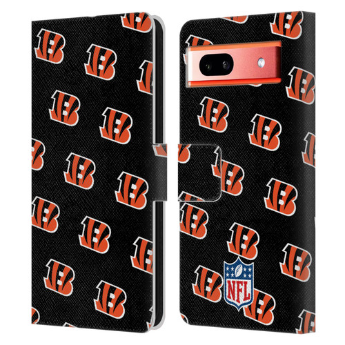 NFL Cincinnati Bengals Artwork Patterns Leather Book Wallet Case Cover For Google Pixel 7a
