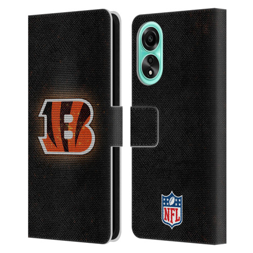 NFL Cincinnati Bengals Artwork LED Leather Book Wallet Case Cover For OPPO A78 5G