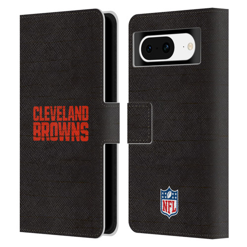 NFL Cleveland Browns Logo Distressed Look Leather Book Wallet Case Cover For Google Pixel 8