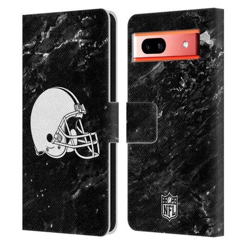 NFL Cleveland Browns Artwork Marble Leather Book Wallet Case Cover For Google Pixel 7a