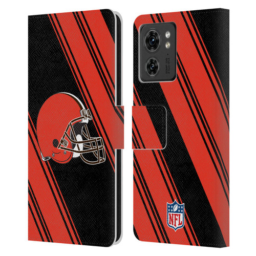 NFL Cleveland Browns Artwork Stripes Leather Book Wallet Case Cover For Motorola Moto Edge 40