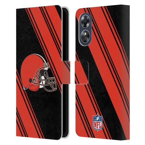 NFL Cleveland Browns Artwork Stripes Leather Book Wallet Case Cover For OPPO A17