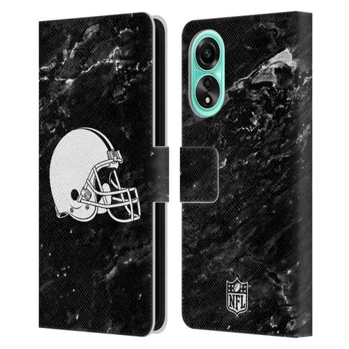 NFL Cleveland Browns Artwork Marble Leather Book Wallet Case Cover For OPPO A78 4G