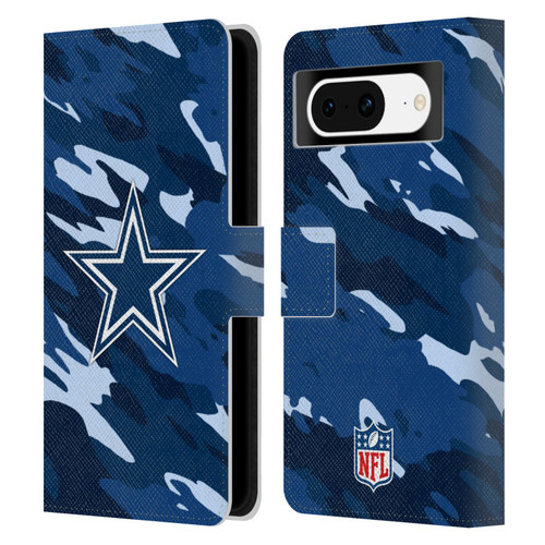 NFL Dallas Cowboys Logo Camou Leather Book Wallet Case Cover For Google Pixel 8