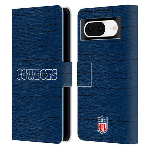 NFL Dallas Cowboys Logo Distressed Look Leather Book Wallet Case Cover For Google Pixel 8