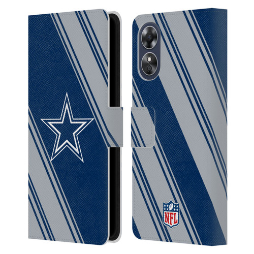 NFL Dallas Cowboys Artwork Stripes Leather Book Wallet Case Cover For OPPO A17