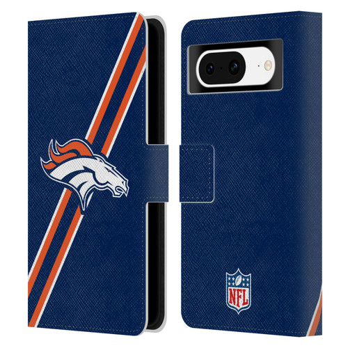 NFL Denver Broncos Logo Stripes Leather Book Wallet Case Cover For Google Pixel 8