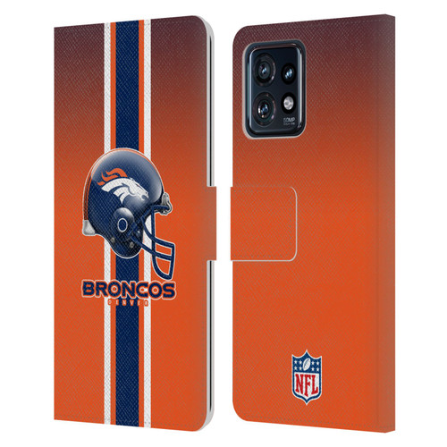 NFL Denver Broncos Logo Helmet Leather Book Wallet Case Cover For Motorola Moto Edge 40 Pro