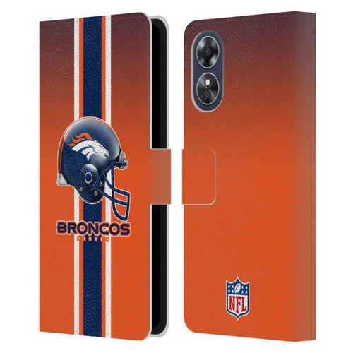 NFL Denver Broncos Logo Helmet Leather Book Wallet Case Cover For OPPO A17