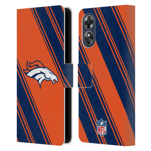 NFL Denver Broncos Artwork Stripes Leather Book Wallet Case Cover For OPPO A17