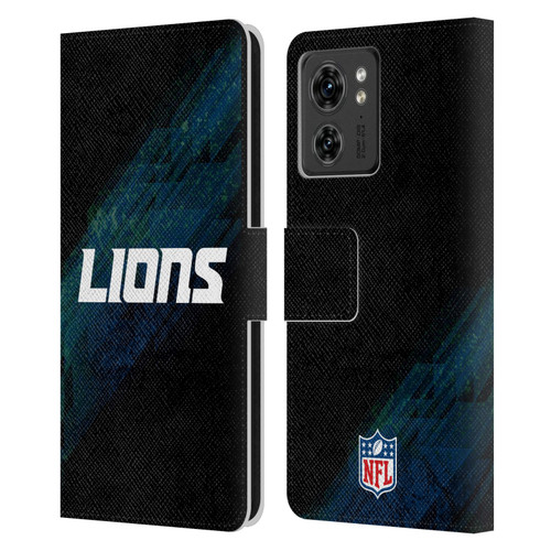 NFL Detroit Lions Logo Blur Leather Book Wallet Case Cover For Motorola Moto Edge 40