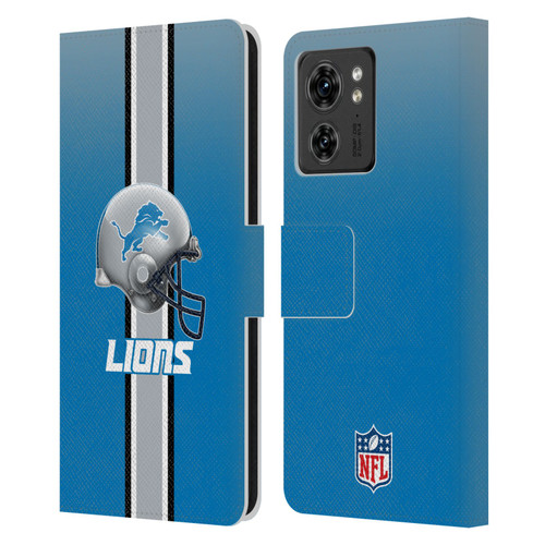 NFL Detroit Lions Logo Helmet Leather Book Wallet Case Cover For Motorola Moto Edge 40