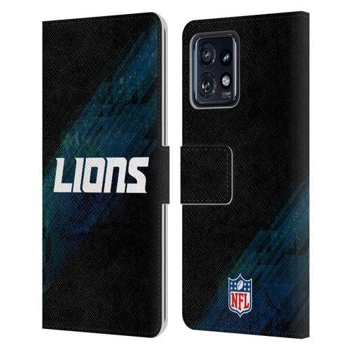 NFL Detroit Lions Logo Blur Leather Book Wallet Case Cover For Motorola Moto Edge 40 Pro