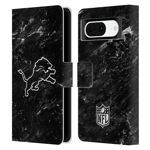 NFL Detroit Lions Artwork Marble Leather Book Wallet Case Cover For Google Pixel 8