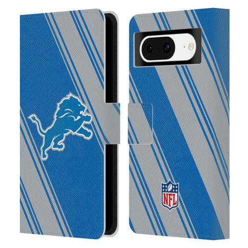 NFL Detroit Lions Artwork Stripes Leather Book Wallet Case Cover For Google Pixel 8