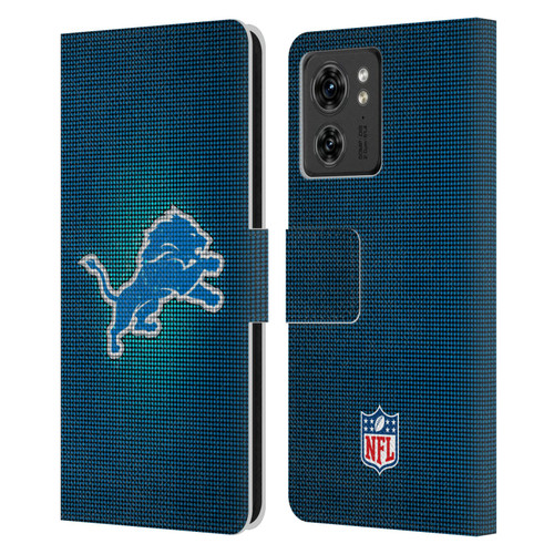 NFL Detroit Lions Artwork LED Leather Book Wallet Case Cover For Motorola Moto Edge 40