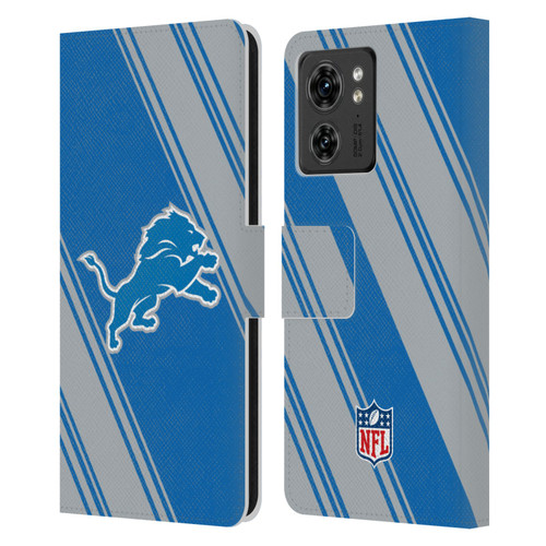 NFL Detroit Lions Artwork Stripes Leather Book Wallet Case Cover For Motorola Moto Edge 40