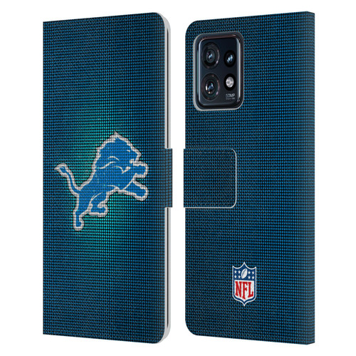 NFL Detroit Lions Artwork LED Leather Book Wallet Case Cover For Motorola Moto Edge 40 Pro