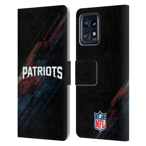NFL New England Patriots Logo Blur Leather Book Wallet Case Cover For Motorola Moto Edge 40 Pro