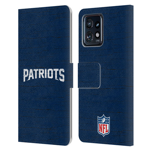 NFL New England Patriots Logo Distressed Look Leather Book Wallet Case Cover For Motorola Moto Edge 40 Pro