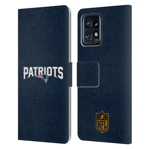NFL New England Patriots Logo Football Leather Book Wallet Case Cover For Motorola Moto Edge 40 Pro
