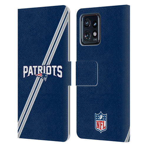 NFL New England Patriots Logo Stripes Leather Book Wallet Case Cover For Motorola Moto Edge 40 Pro