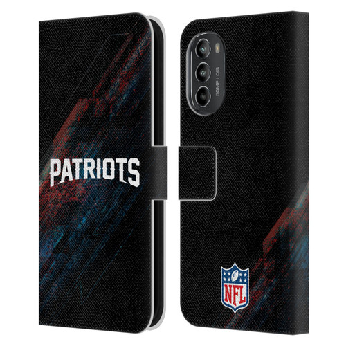 NFL New England Patriots Logo Blur Leather Book Wallet Case Cover For Motorola Moto G82 5G