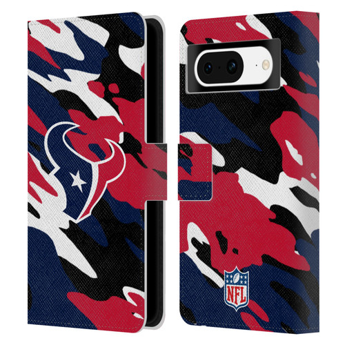 NFL Houston Texans Logo Camou Leather Book Wallet Case Cover For Google Pixel 8
