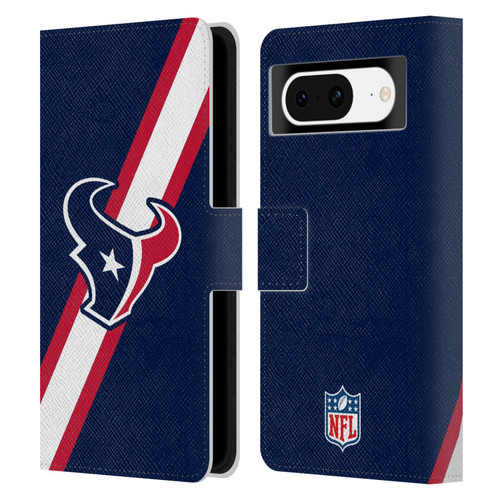NFL Houston Texans Logo Stripes Leather Book Wallet Case Cover For Google Pixel 8