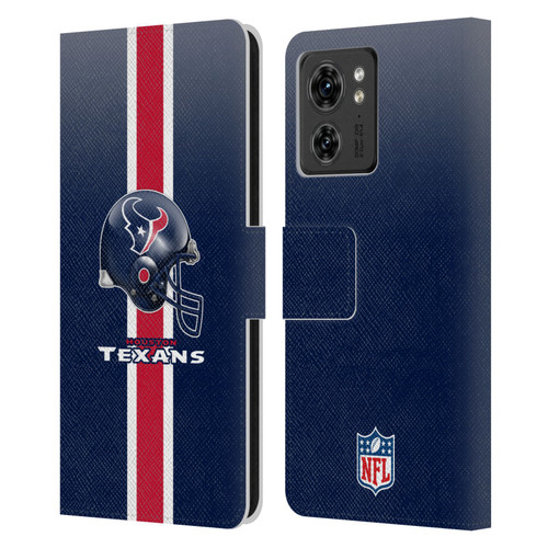 NFL Houston Texans Logo Helmet Leather Book Wallet Case Cover For Motorola Moto Edge 40