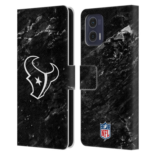 NFL Houston Texans Artwork Marble Leather Book Wallet Case Cover For Motorola Moto G73 5G