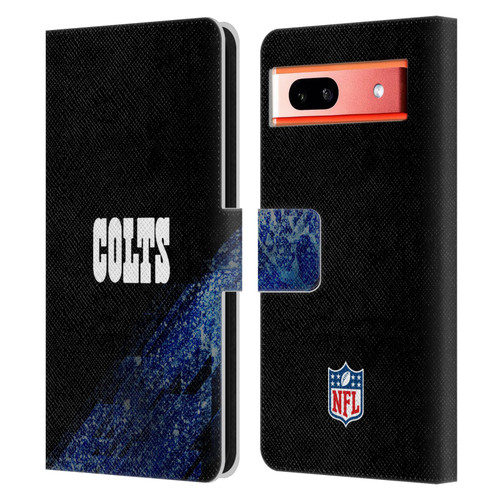 NFL Indianapolis Colts Logo Blur Leather Book Wallet Case Cover For Google Pixel 7a