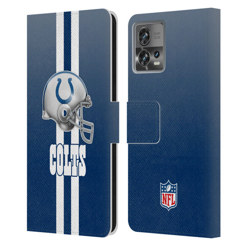 NFL Indianapolis Colts Logo Helmet Leather Book Wallet Case Cover For Motorola Moto Edge 30 Fusion