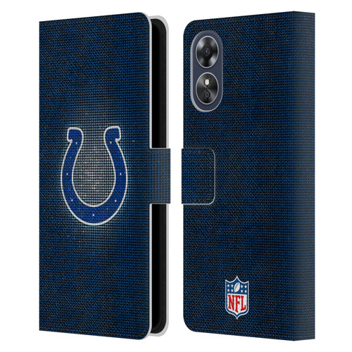 NFL Indianapolis Colts Artwork LED Leather Book Wallet Case Cover For OPPO A17