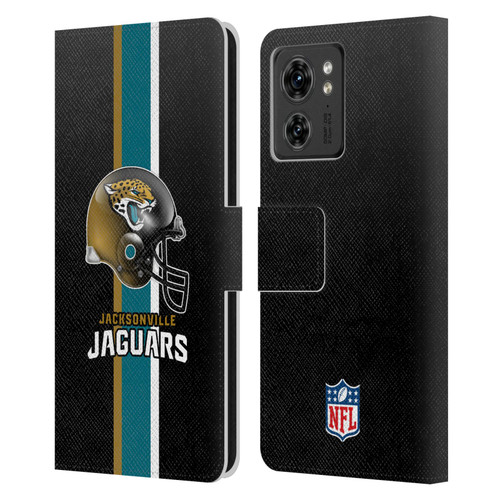 NFL Jacksonville Jaguars Logo Helmet Leather Book Wallet Case Cover For Motorola Moto Edge 40